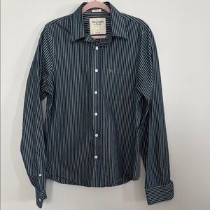 Abercrombie & Fitch Men's Striped Blue Shirt